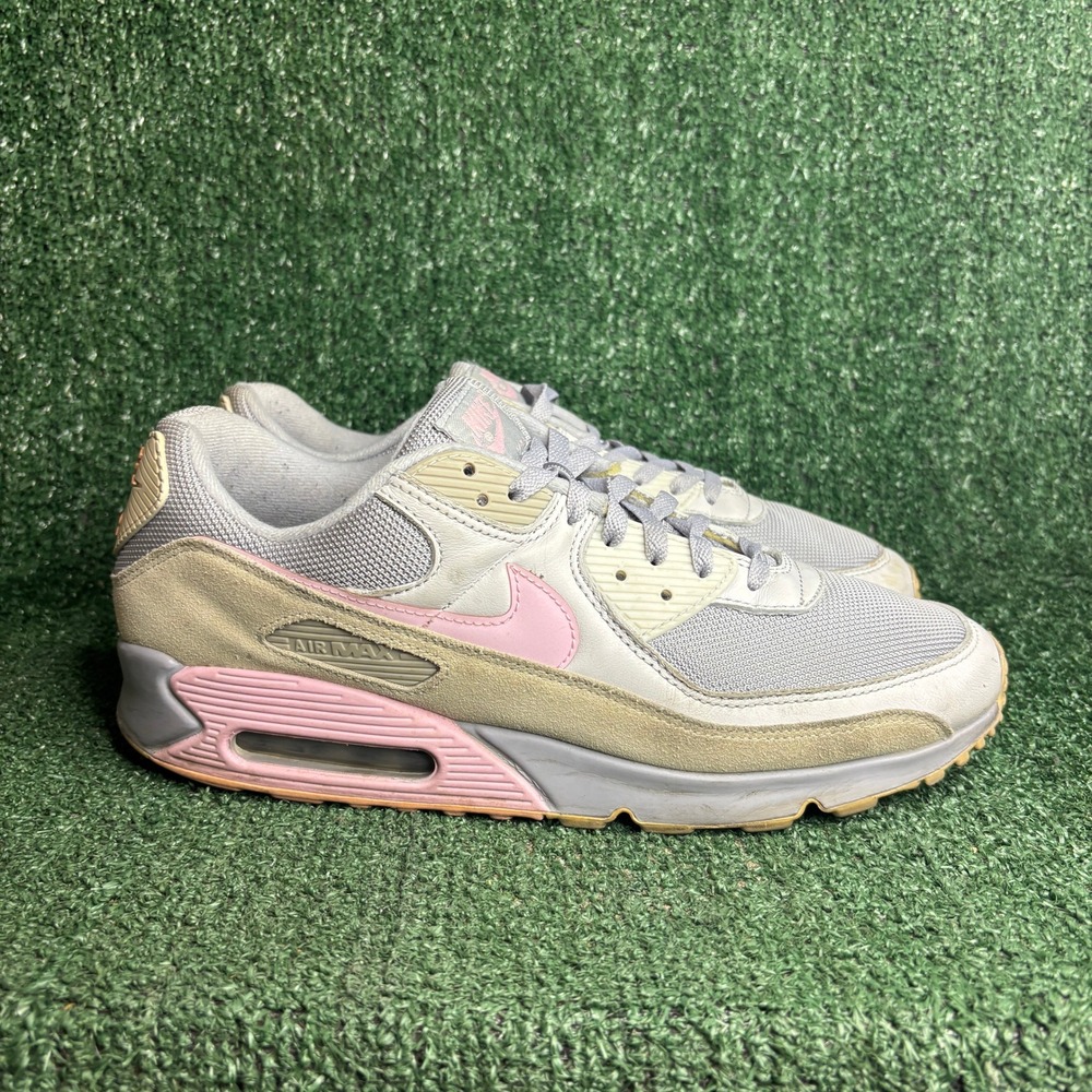 Nike Air Max 90 CW7483-001 Mesh Athletic Wolf Sneaker Vast Grey Pink Mens Sz 13